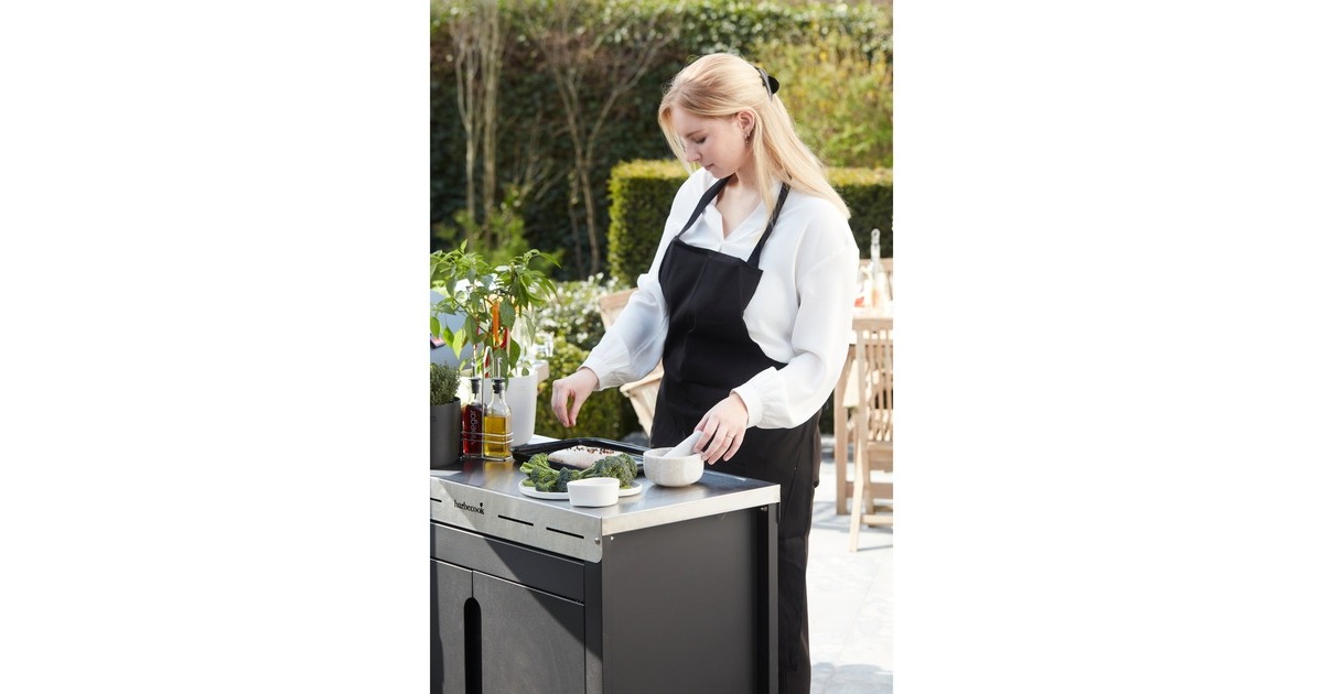 BarbecookPremium buddy voor gasbarbecue met werkblad kast  (Zwart/roestvrij staal)