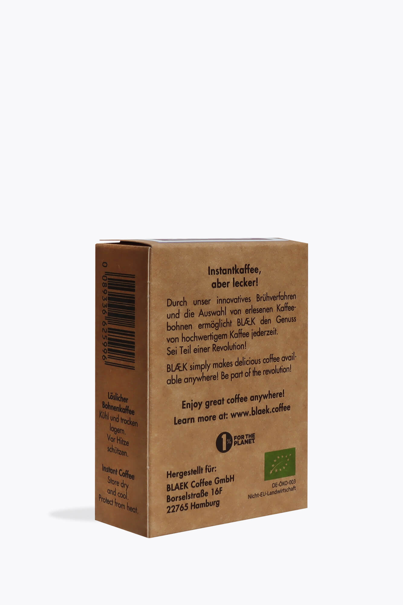 BLÆK Organic Instant Coffee No. 3 Dark Blend 21g