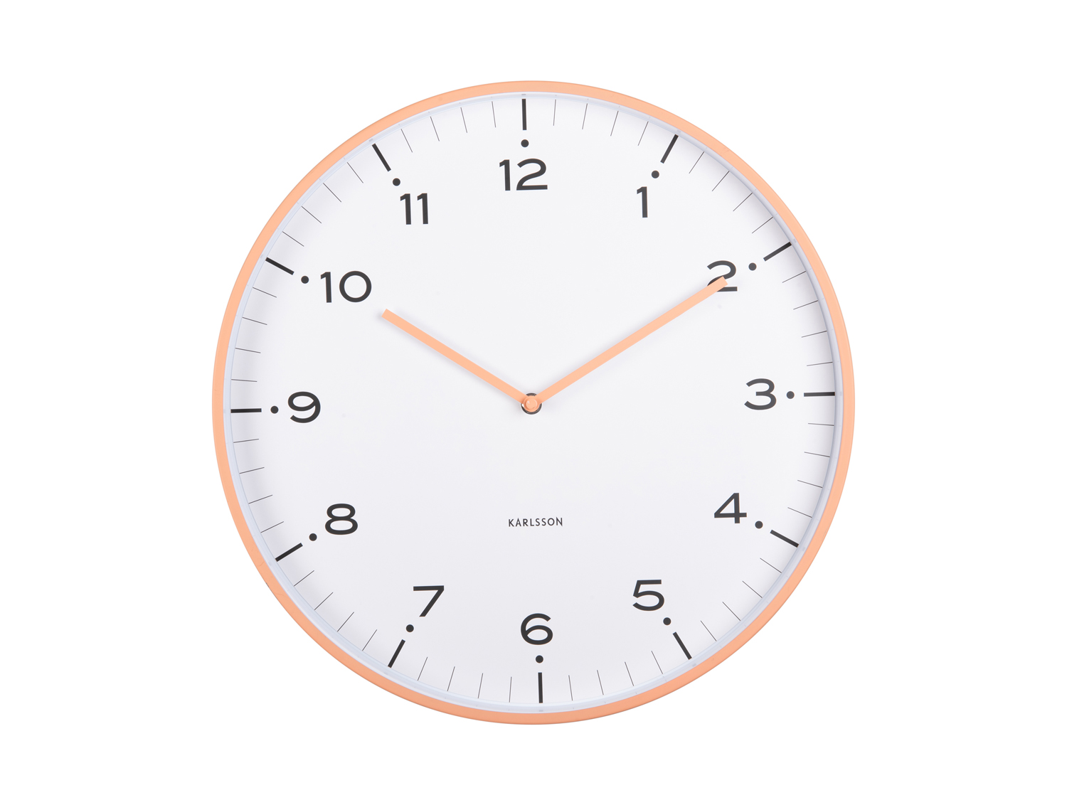 Wall clock Circus Rings peach orange
