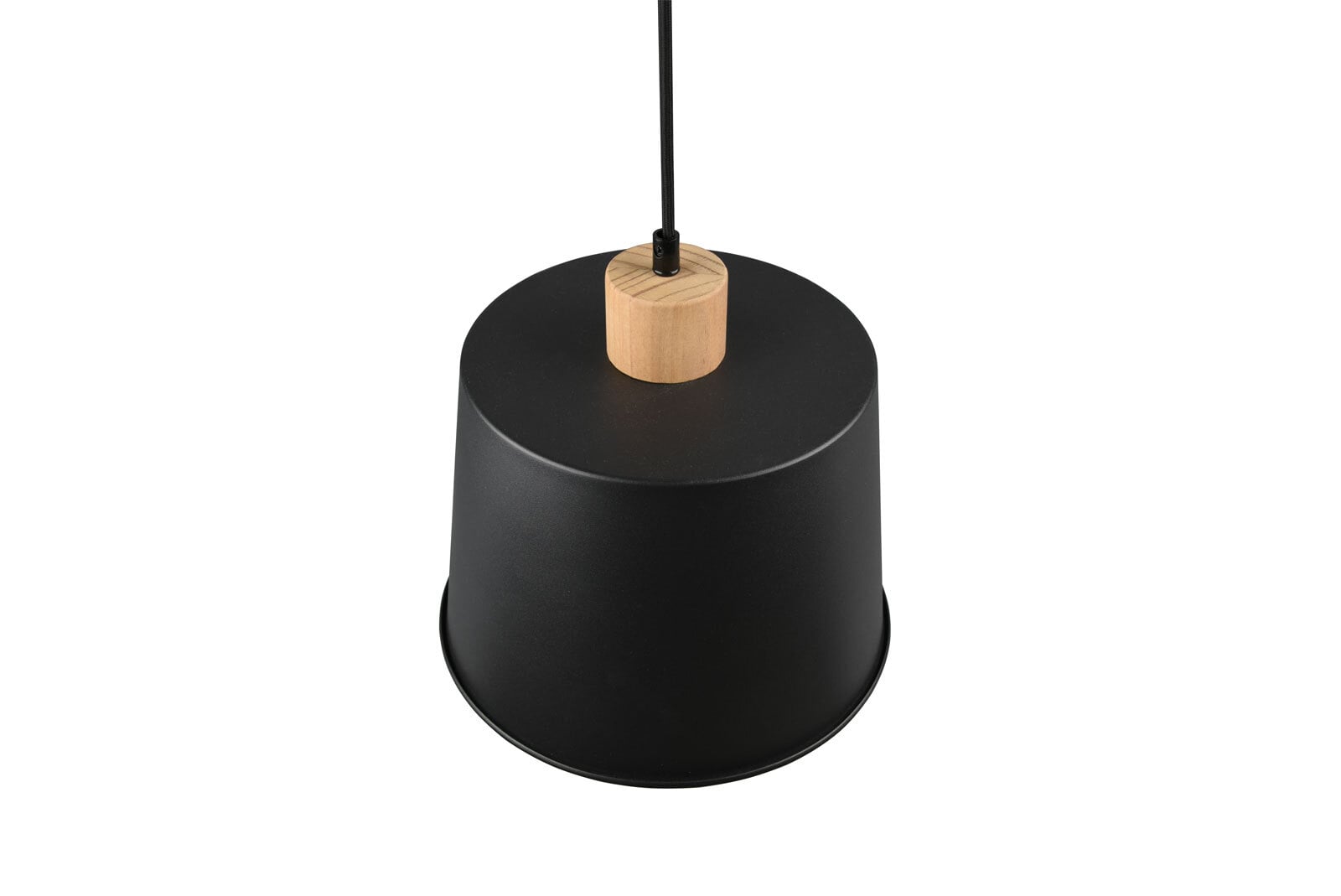 Harris Pendelleuchte schwarz 312700132, D/H: 26/150 cm, Metall, Naturholz