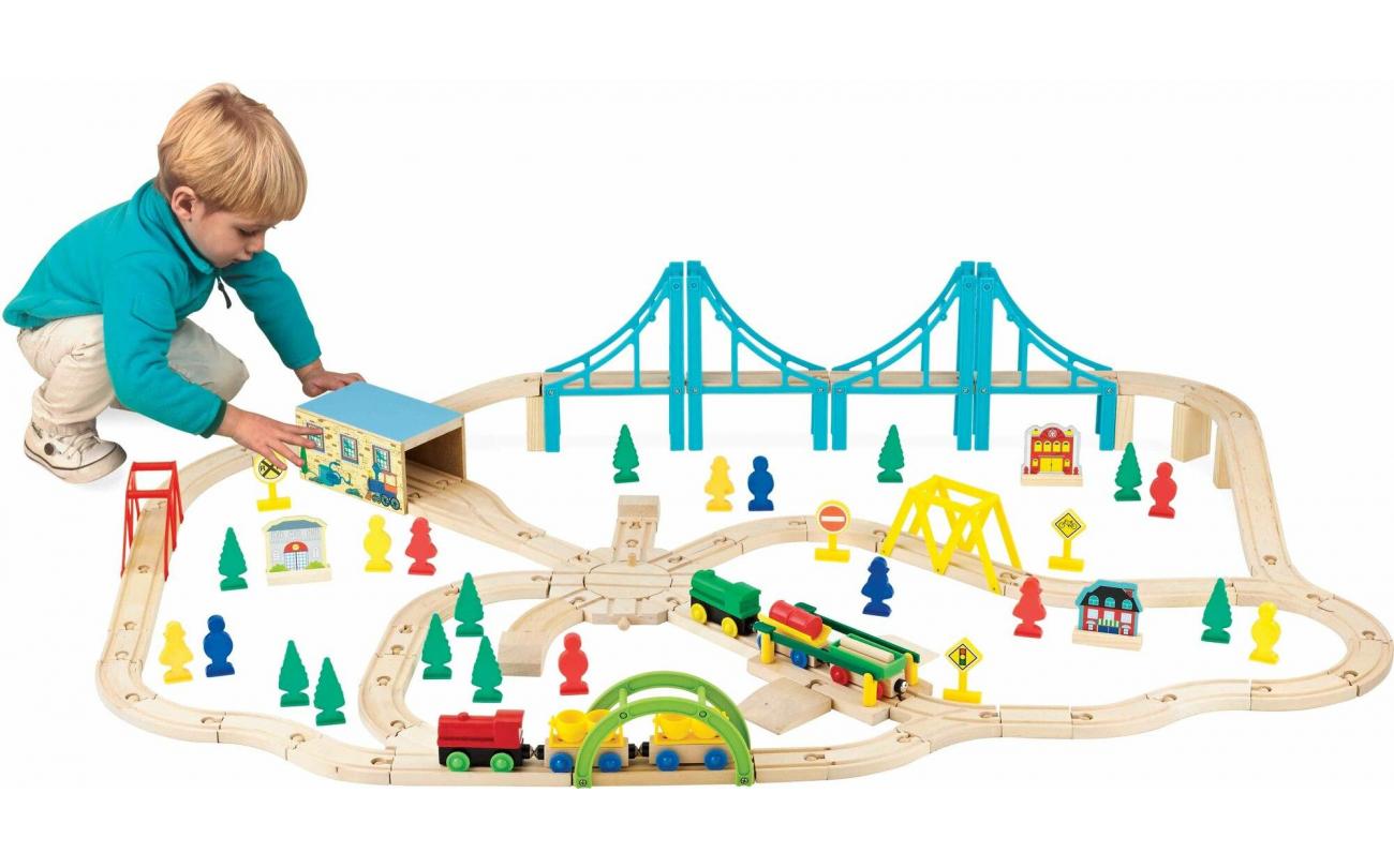 Super houten treinset