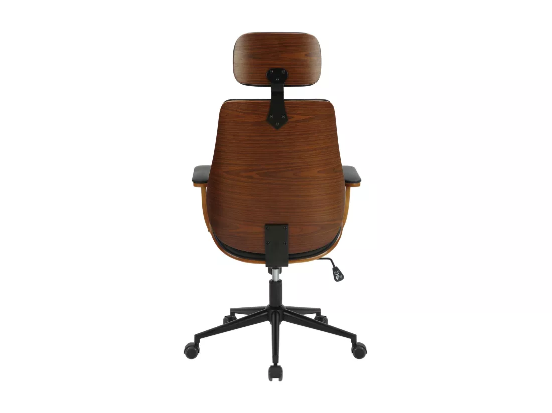 Chaise de bureau - Similicuir & Métal - Noyer / Noir - Lugo