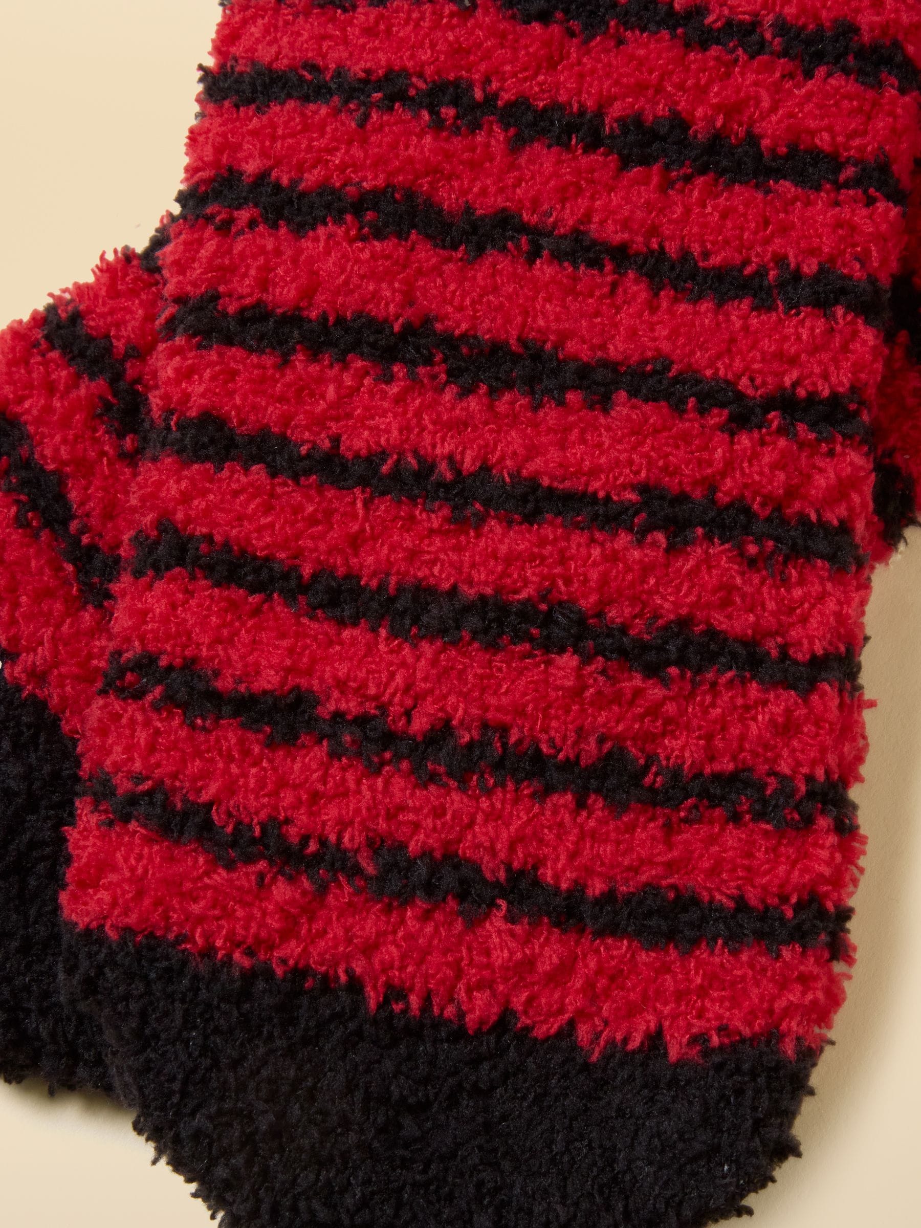 Rood en groen - Joules Men's Fluffy Stripe Socks
