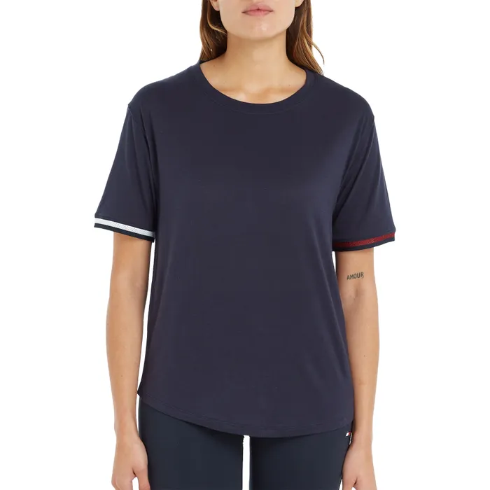 Tommy Hilfiger Sport Relaxed Split Tape Crew Shirt Dames