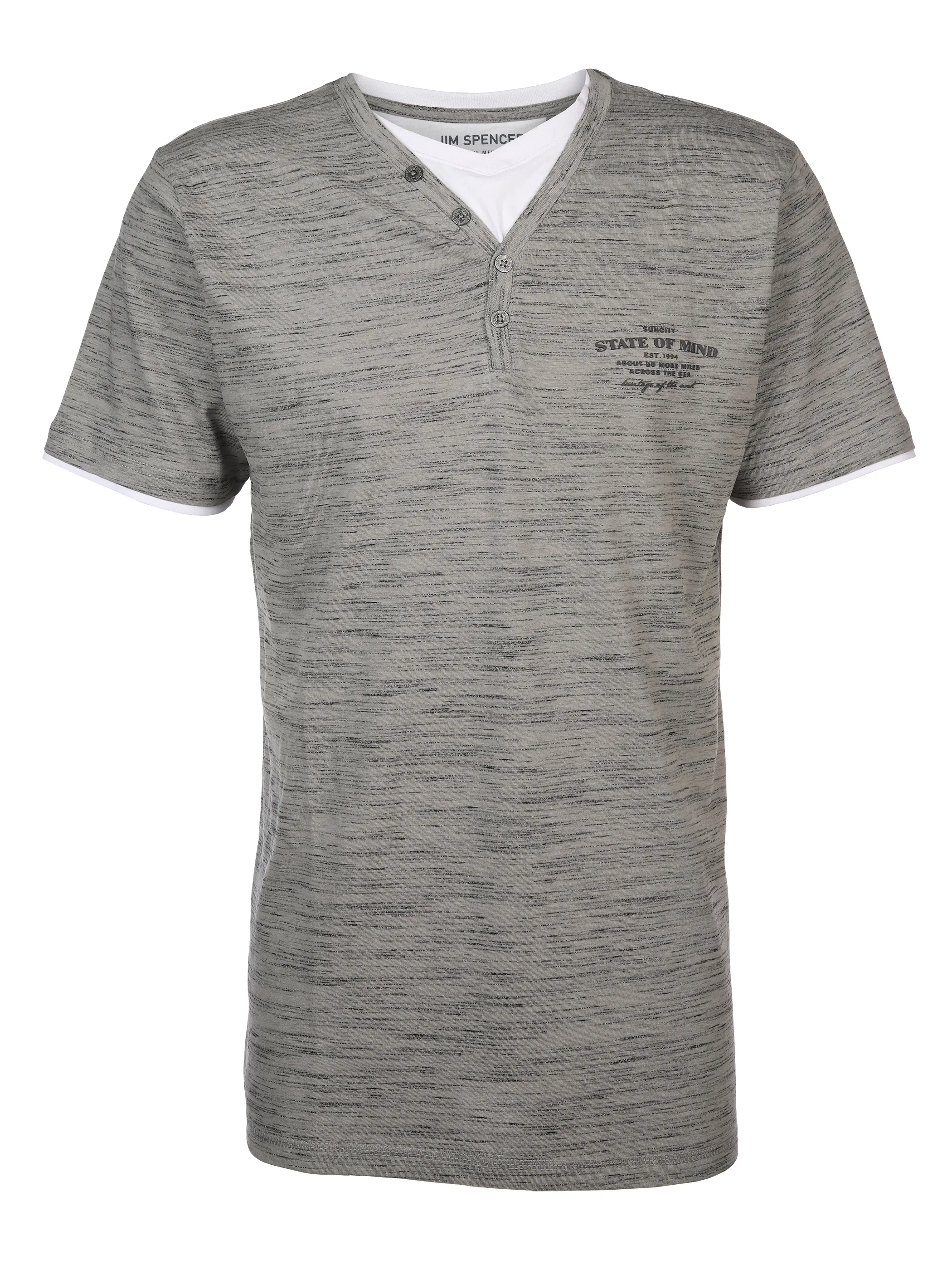 Herren Henleyshirt in 2in1 Optik