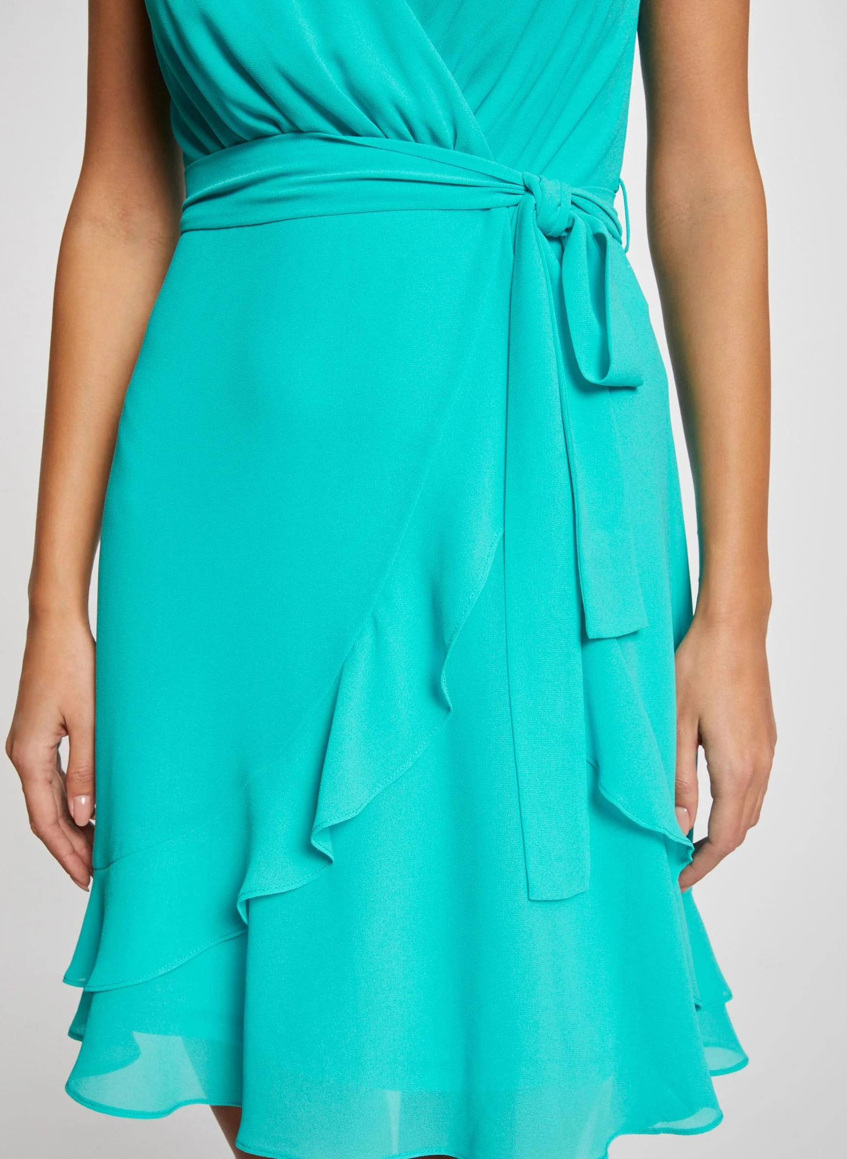 ROSVAL - Robe courte droite col V| Bleu