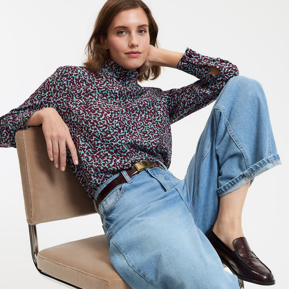 COLEÇÃO LA REDOUTE<br>Camisa de mangas compridas com gola vitoriana