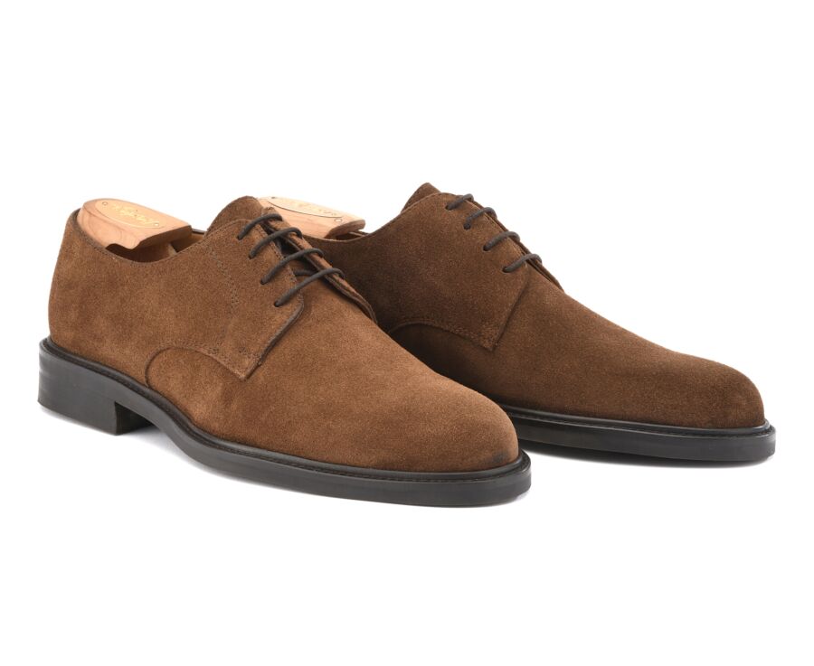 Derbies homme Velours Havane semelle gomme - DOVER GOMME CITY