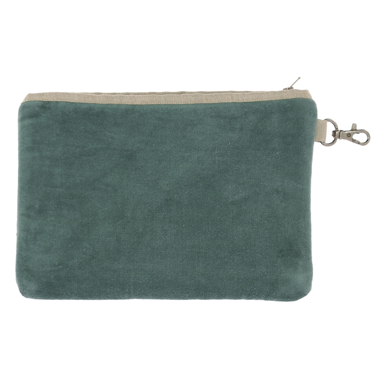 En Fil d'Indienne Trousse plate Anémone céladon - 20x13 cm