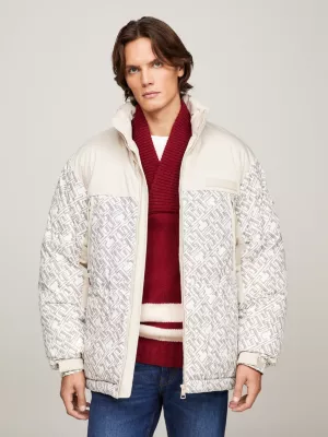 Jaqueta puffer TH Warm New York com estampa de monograma