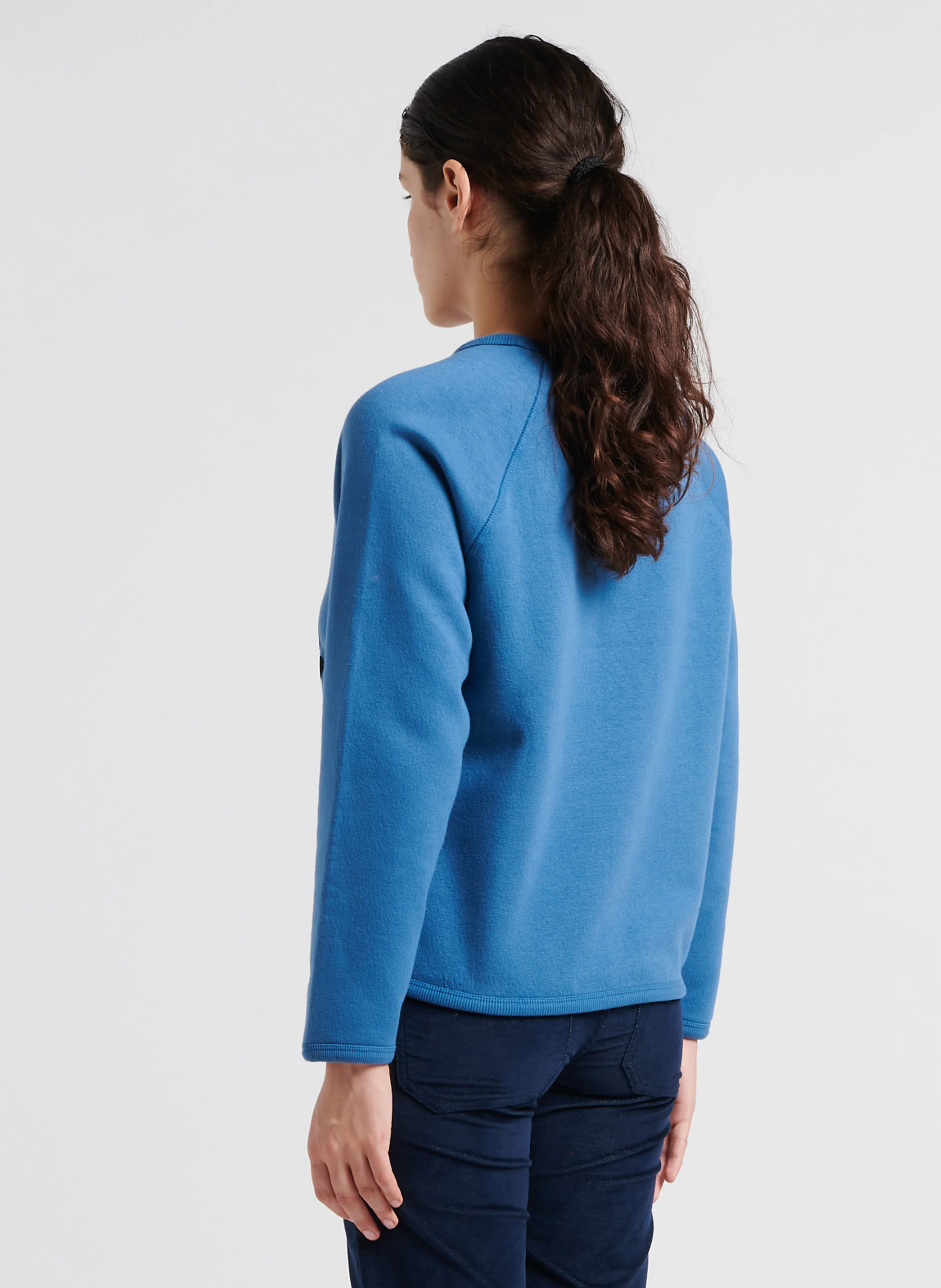 SHINE - Sweat ample col rond sérigraphié en coton mélangé| Bleu
