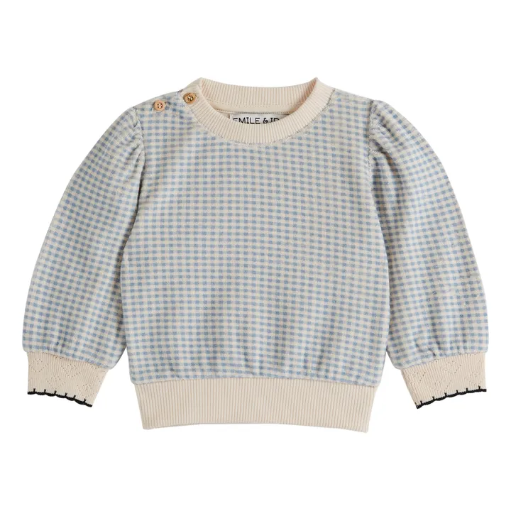Emile et Ida Sweat Vichy Eponge | Bleu