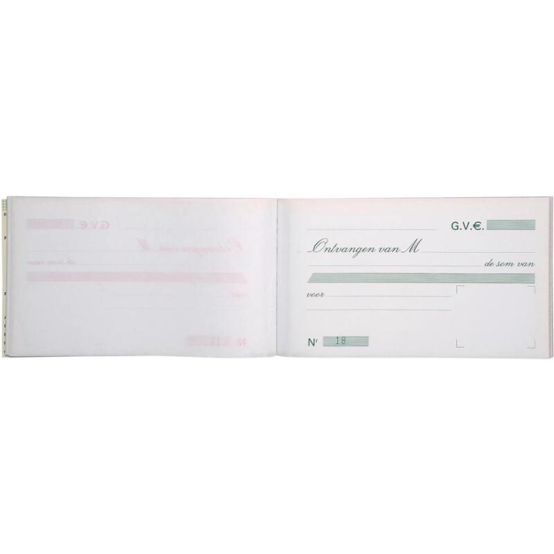 Manifold Reçus 10,5x18cm 50 feuillets double autocopiant Texte en Néerlandais