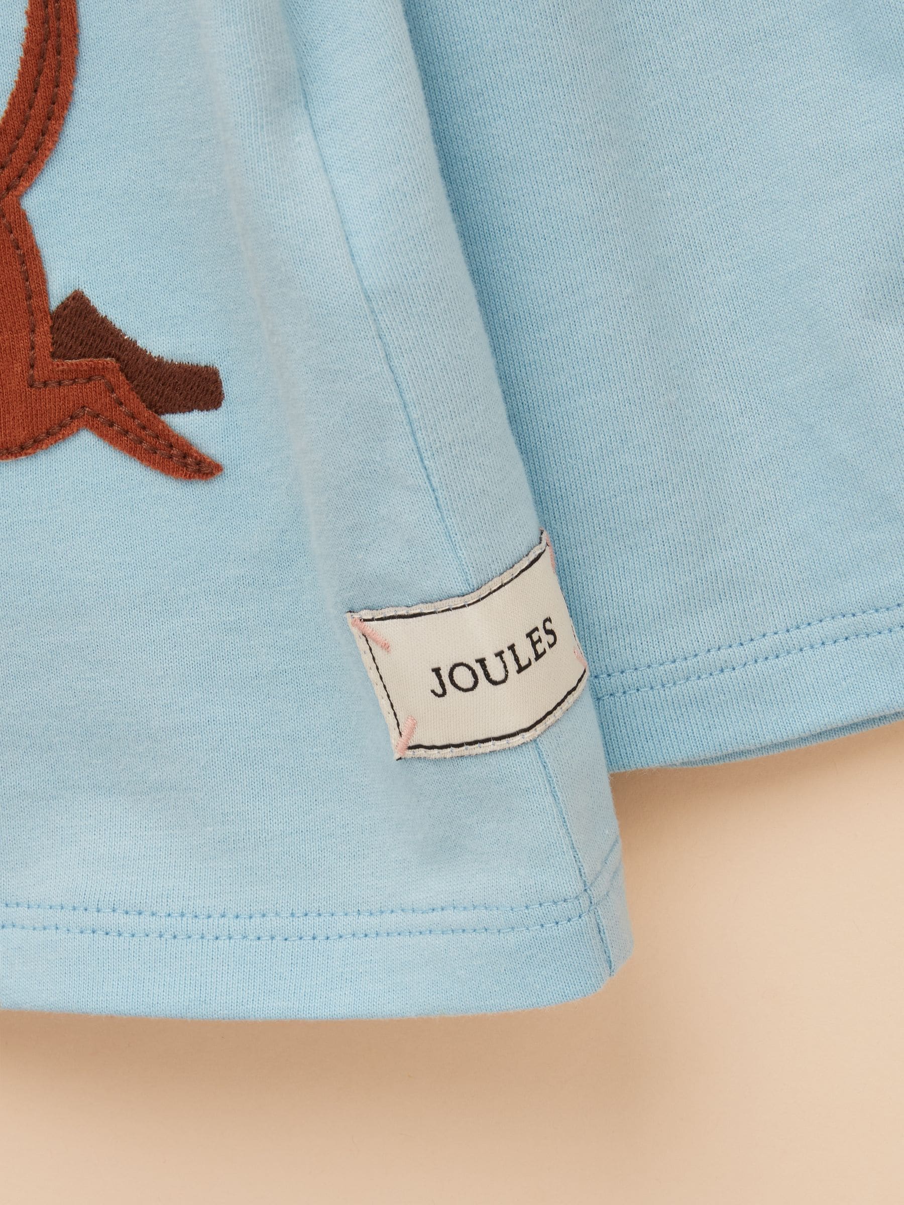Blue Sausage Dog - Joules Girls' Ava Applique Long Sleeve Top