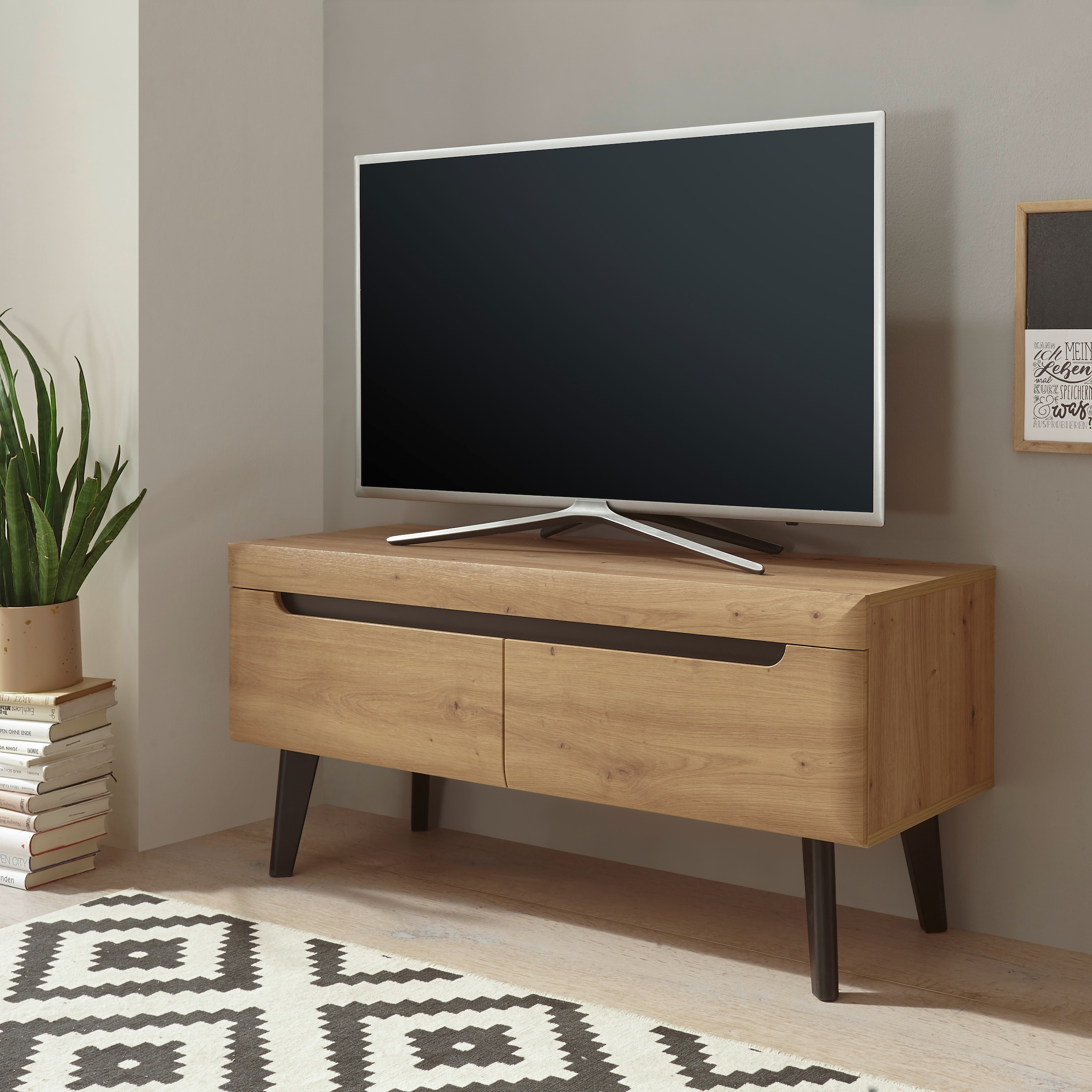INOSIGN Lowboard »Torge, TV-Unterschrank, TV-Kommode, Fernsehschrank, TV-Board« 1 Stk. tlg. abgeschrägte Füsse, drei Farben, Scandi Design, 107 cm breit