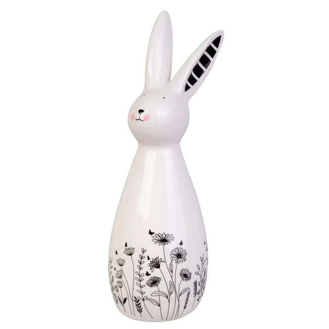 Hase stehend mit Blumen - ca. 14 x 10 x 30 cm