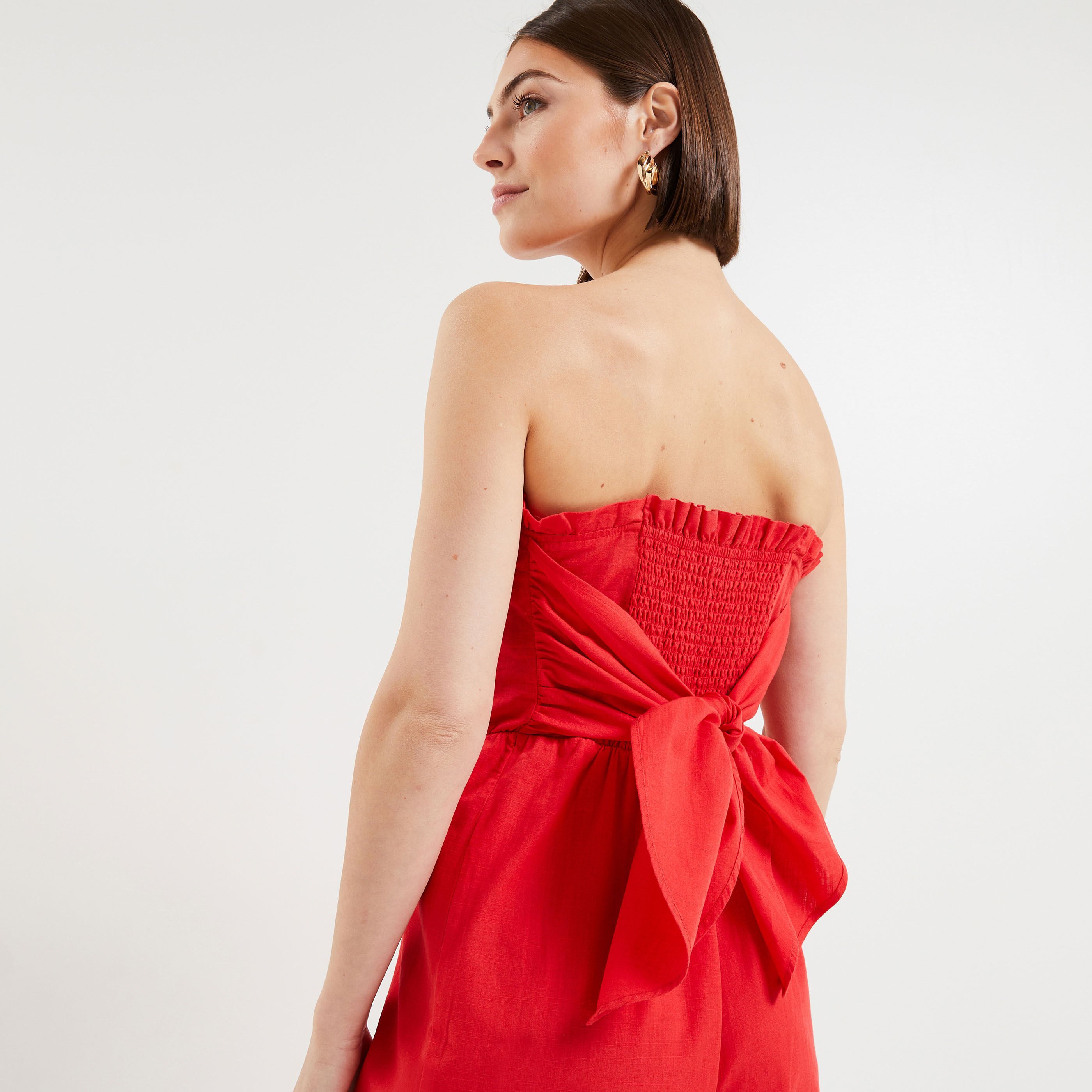 Combinaison bustier femme - ROUGE