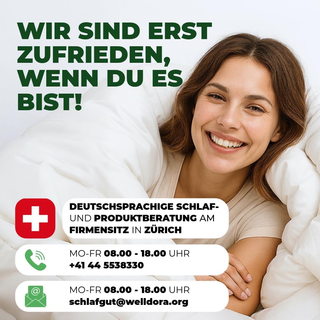 Welldora Premium Topper 180x200cm – ideal für unbequeme Matratze, Schlafsofa & Boxspringbett, wendbar mit 2 Härten, orthopädischer 5-Zonen-Matratzentopper, Oeko-TEX, Bambus & fachärztlich geprüft