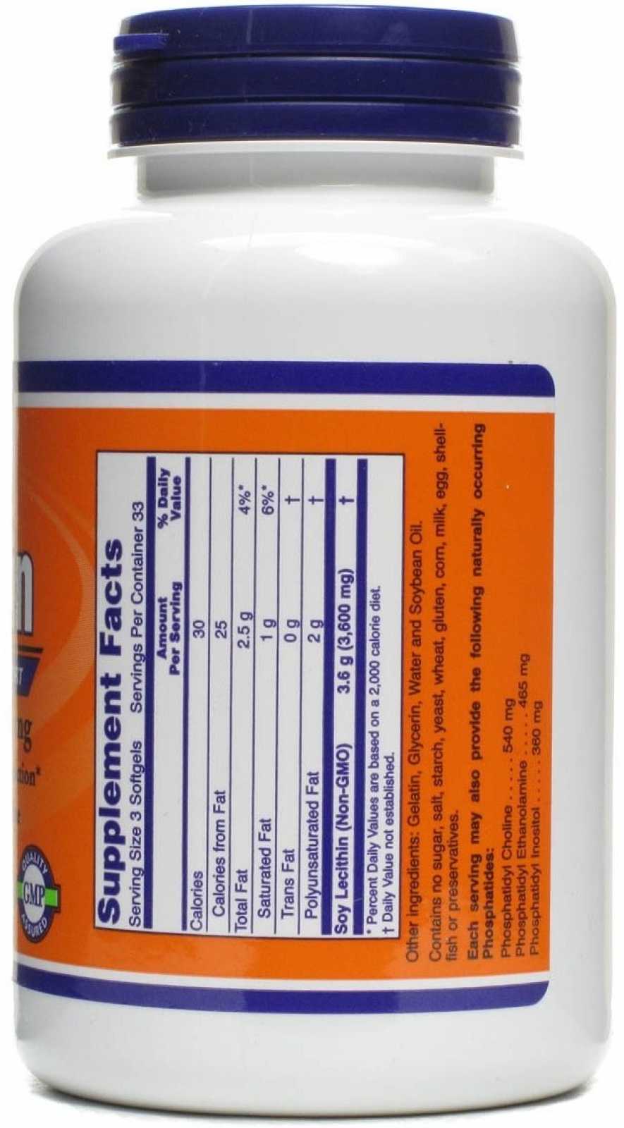 Lecitina NOW Foods 1200 mg 100 cápsulas gelatinosas