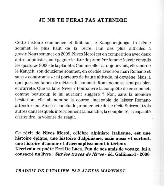 EDITIONS DU MONT BLANC - JE NE TE FERRAI PAS ATTENDRE