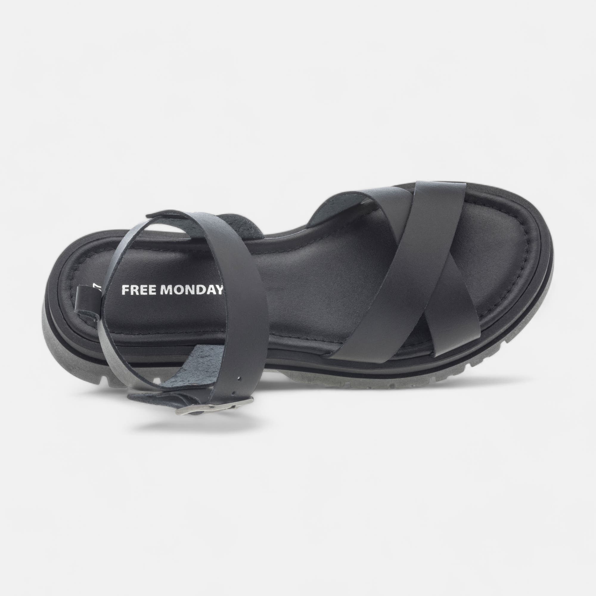 Sandales Femme en cuir noir