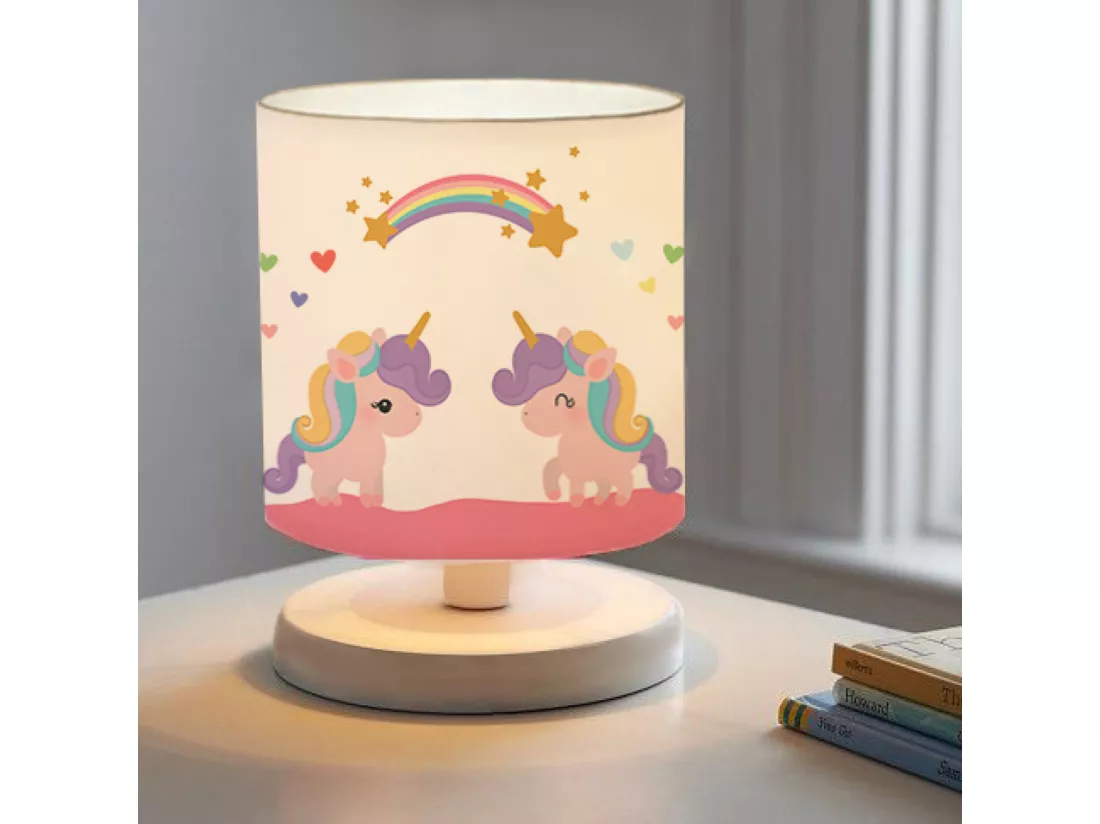 Lampe de bureau Maidstone pour enfant 22 cm blanc à motif de licorne [lux.pro]