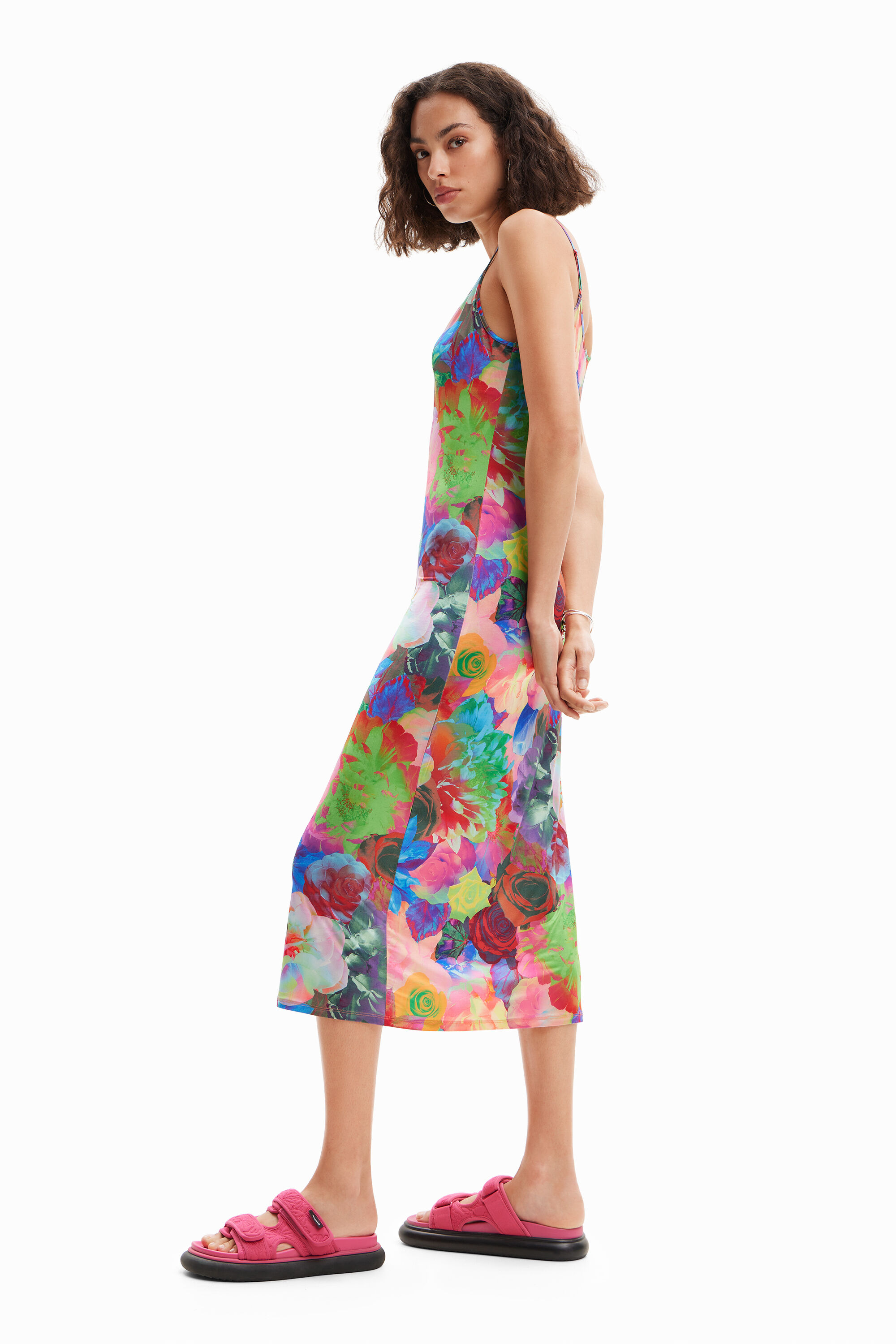 Robe nuisette ajustée fleurs