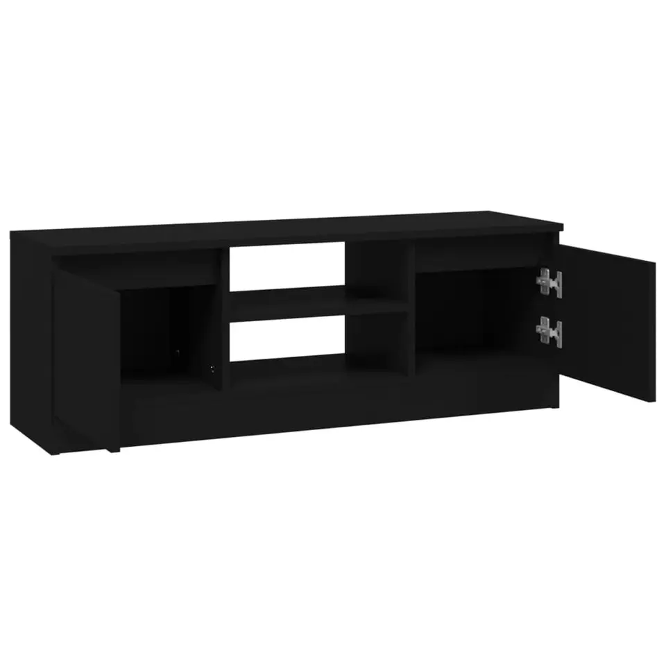 vidaXL - Tv-kast - Zwart - Bewerkt hout