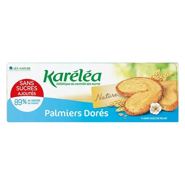 Biscoitos Karéléa sem adição de açúcar, Palmiers Dourados, 100g