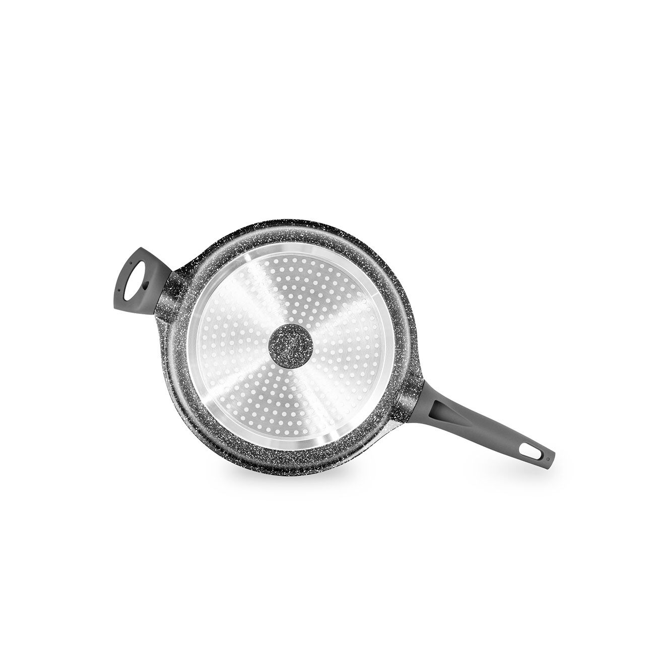 Kitchencook Sauteuse fonte d'aluminium induction effet pierre icone st24tfi gris - D.24 cm