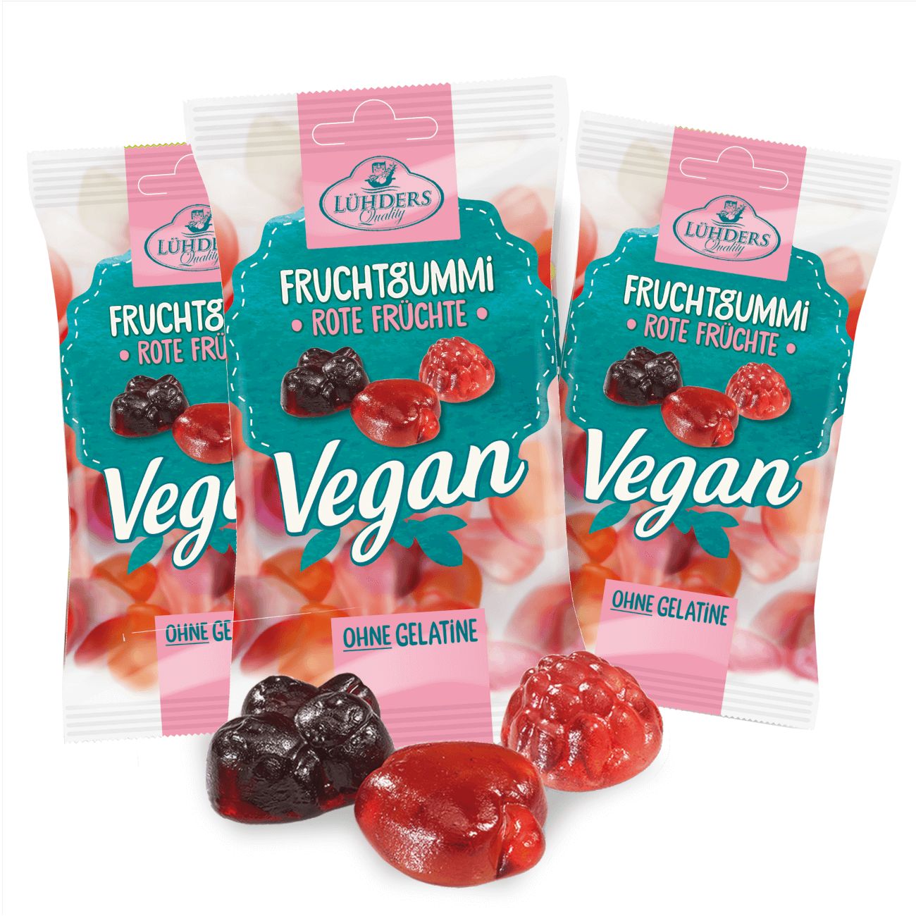 LÜHDERS - Rote Früchte Fruchtgummi, vegan