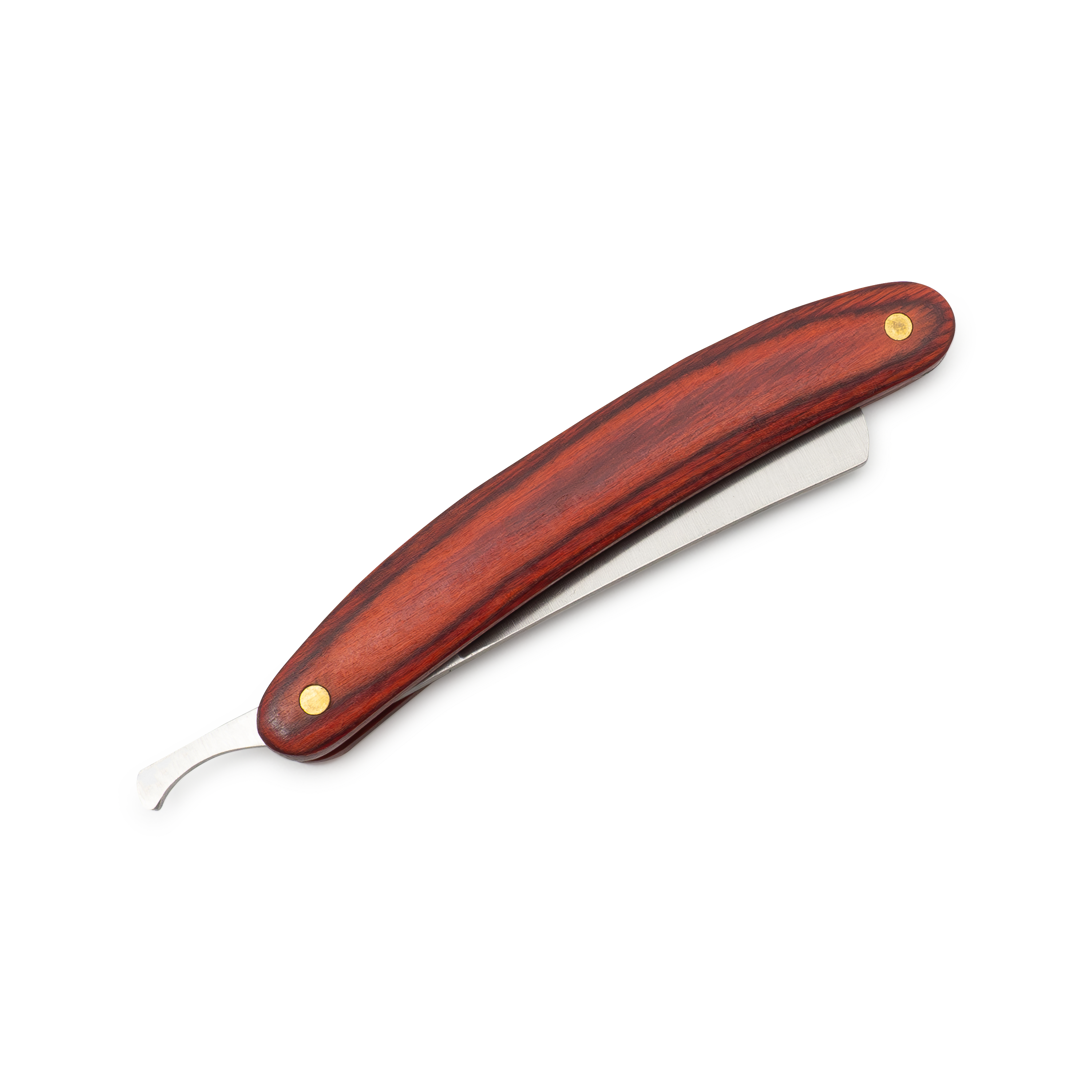 Edelstahl Barber Rasierer Vintage Klapprasiermesser mit Holzgriff - Braun / Silber