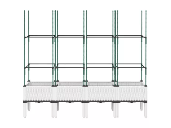 Jardinière bac lit surélevé blanche 160 x 40 x 142 cm 02_0038270