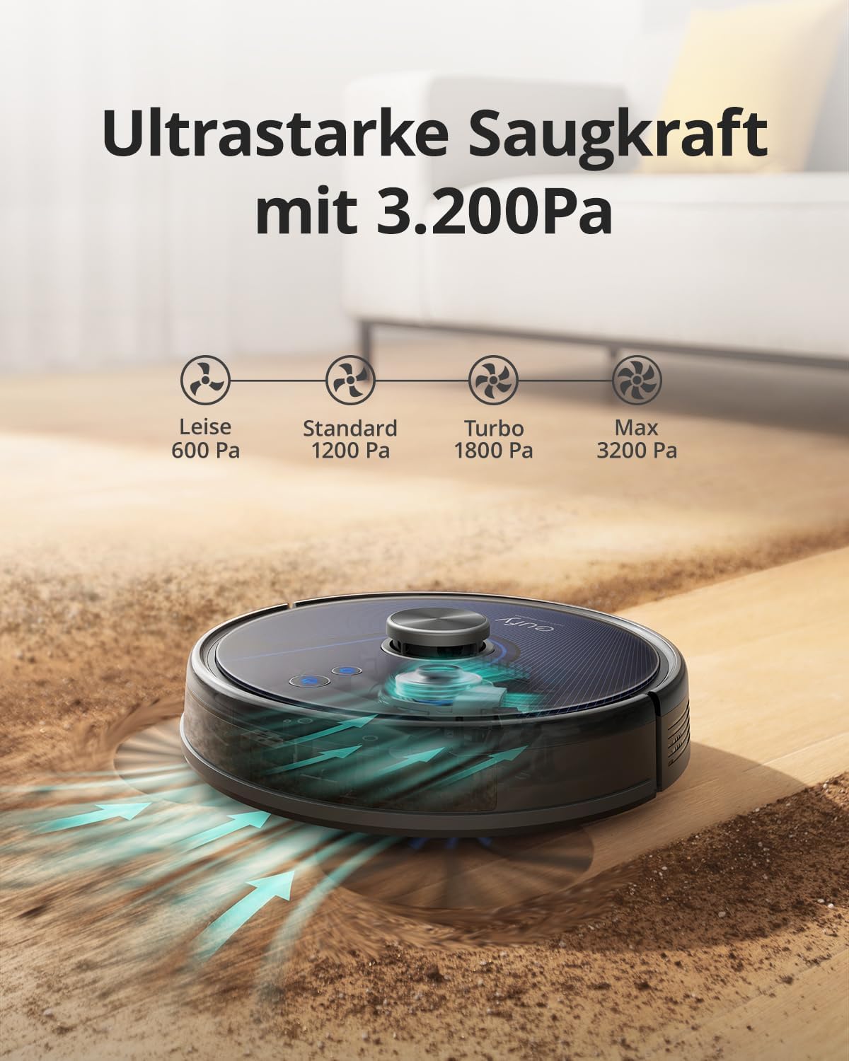 eufy by Anker RoboVac L35 Saug- & Wischroboter (3200Pa Saugkraft, 145min Akkulaufzeit, 330ml Staub-/ 200ml Wassertank, ideal bei Tierhaaren, mehrstöckige Kartierung, App-/Sprachsteuerung)