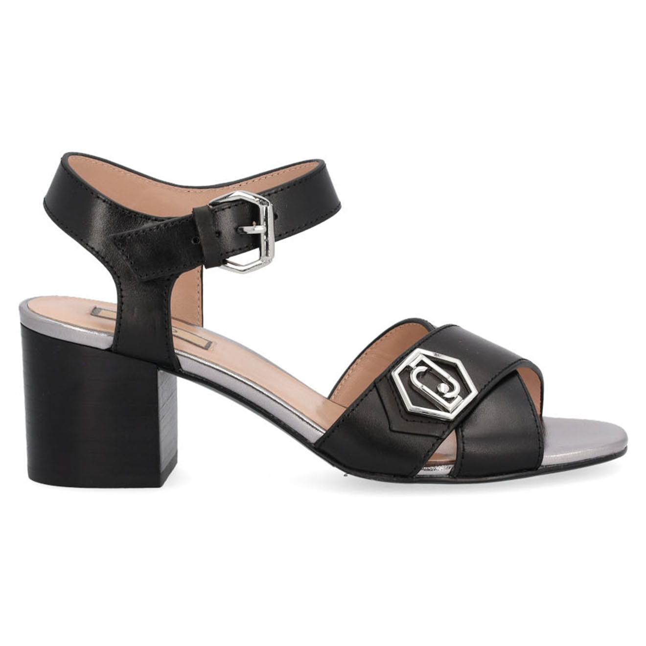 Liu-Jo Sandales en Cuir Alana noires -Talon 7 cm