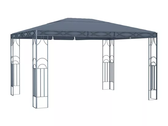 Tonnelle avec guirlande lumineuse à LED 400x300 cm Anthracite