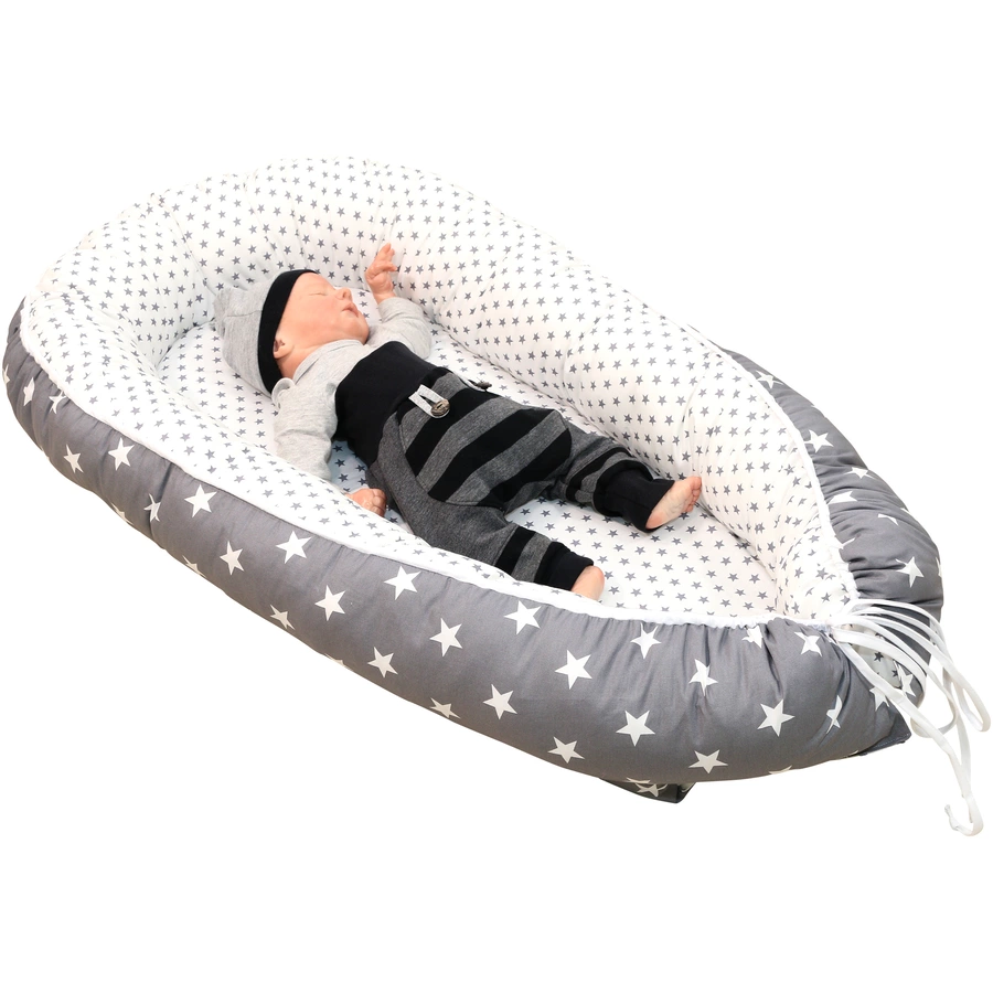 Ullenboom Babynest & Cocoon Weiss Grau 55 x 95 cm