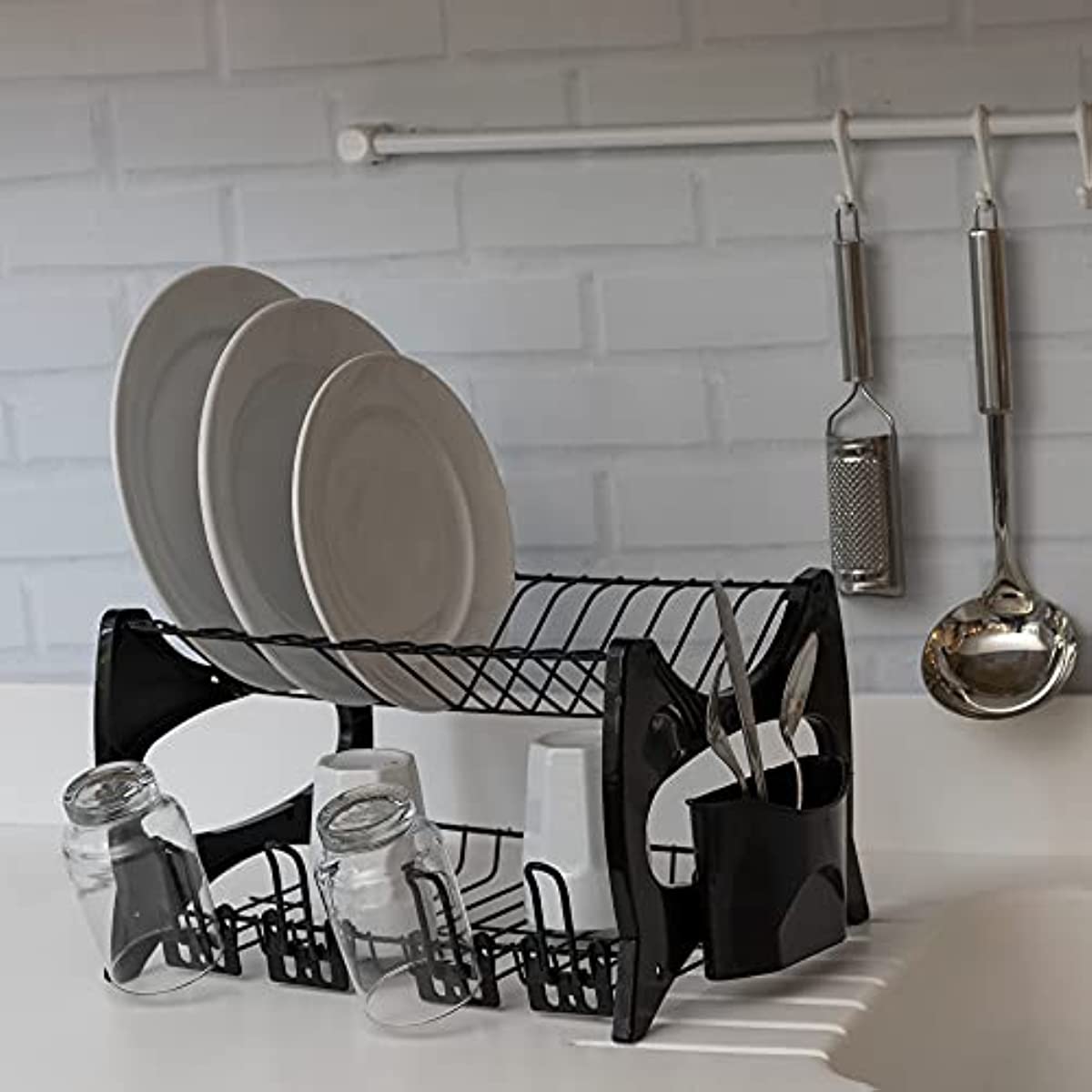 Escorredor de Lou&ccedil;a Floren&ccedil;a, Cor Preto, Linha Black, Metaltru