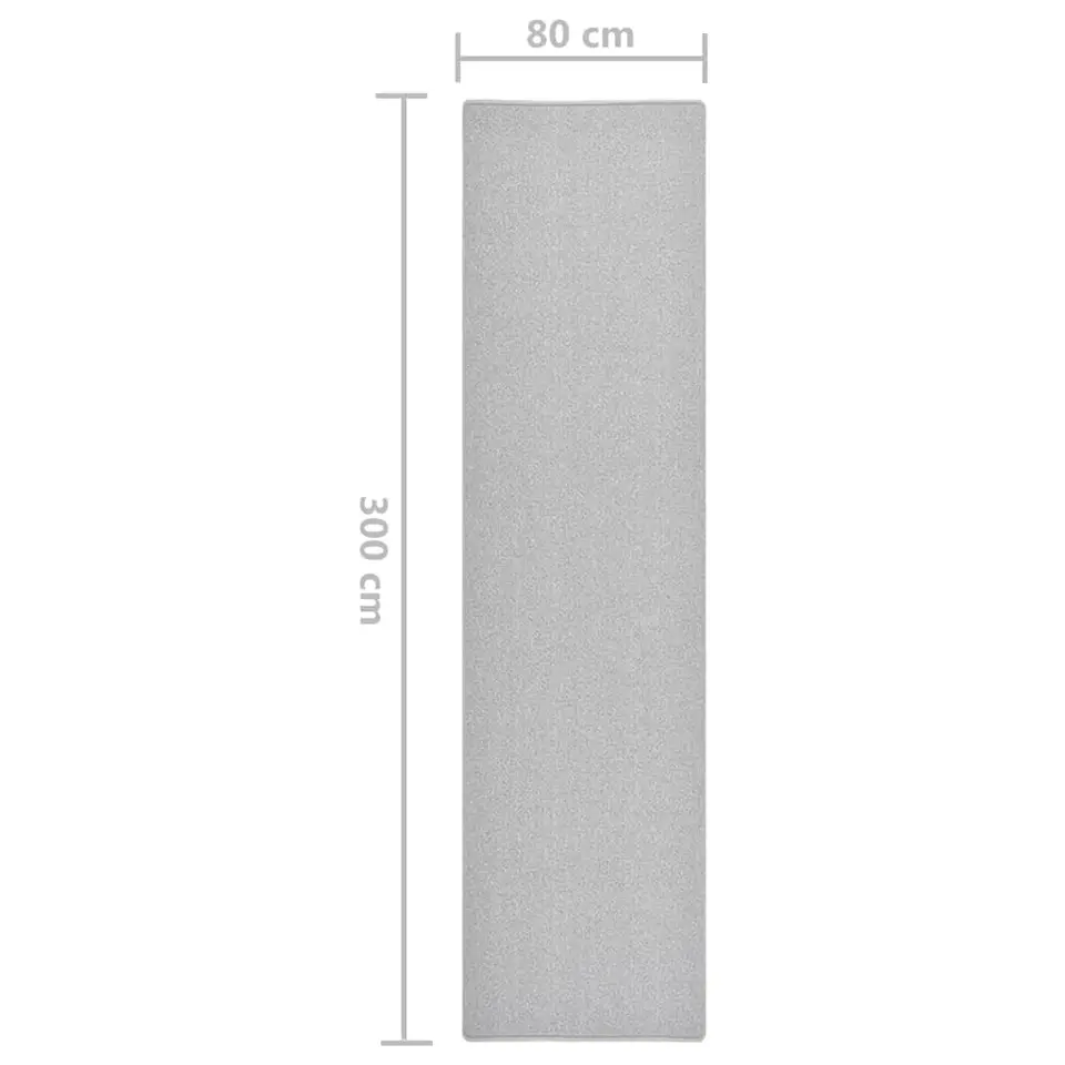 vidaXL - Vloerkleed - Grijs - Polypropyleen - 80 x 300 cm