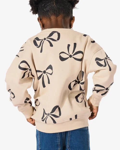 sweat enfant oversize nœuds blanc cassé