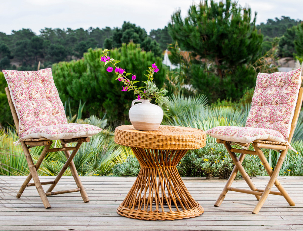 Coussin pour fauteuil ou chaise-Fleurs de Bangalore