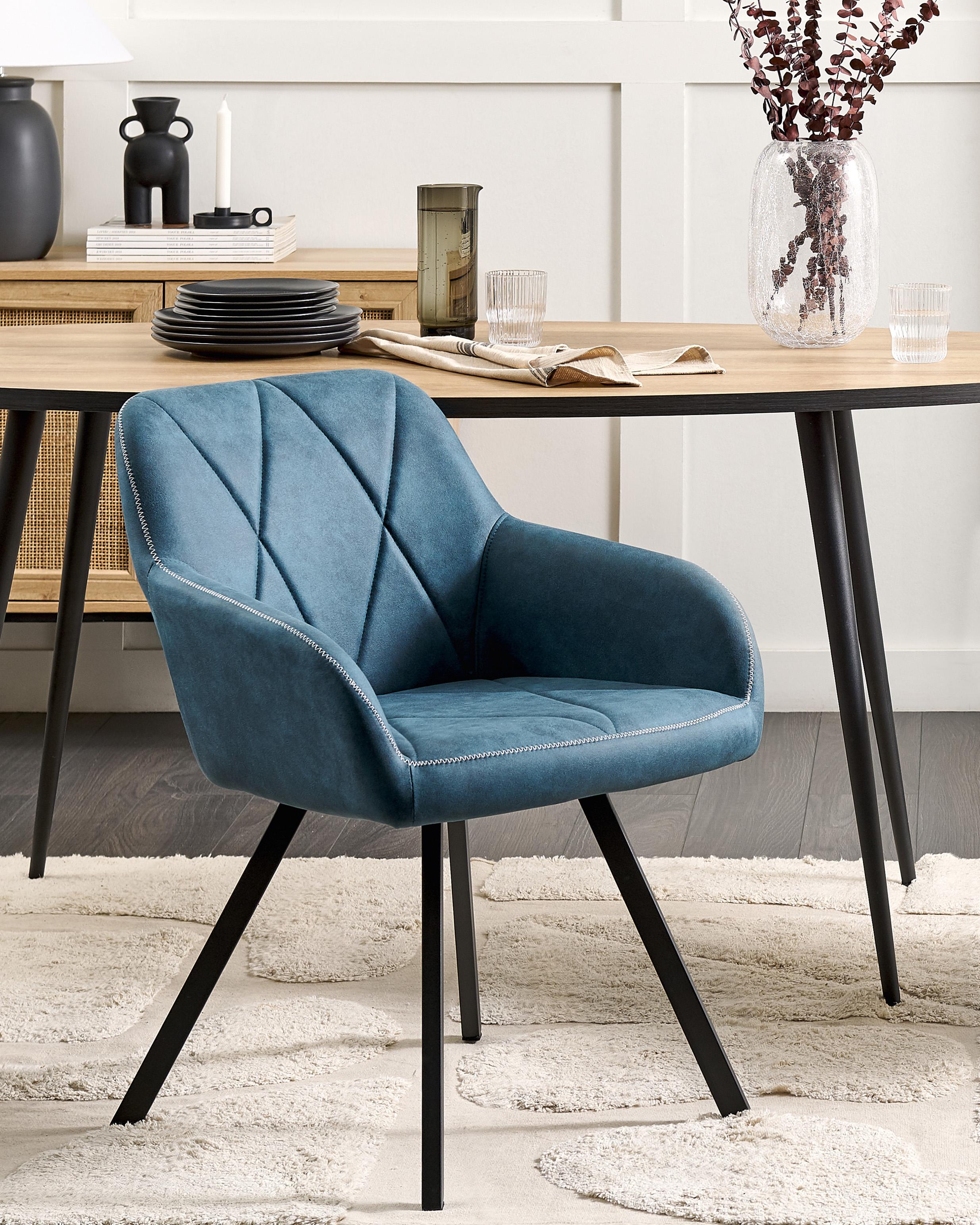Set van 2 eetkamerstoelen MONEE Zeeblauw