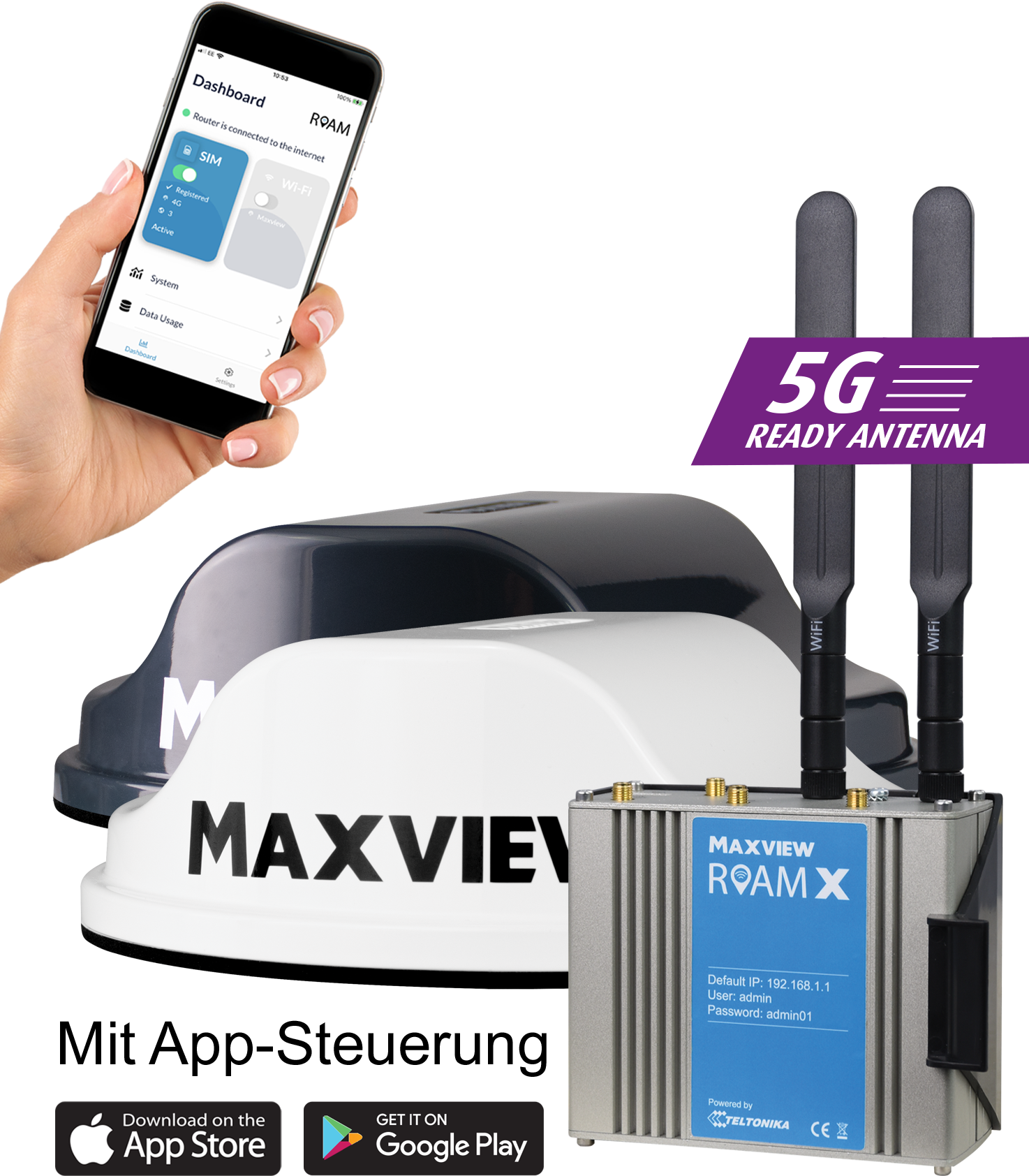 Maxview LTE/WiFi Antenne Roam X weiß