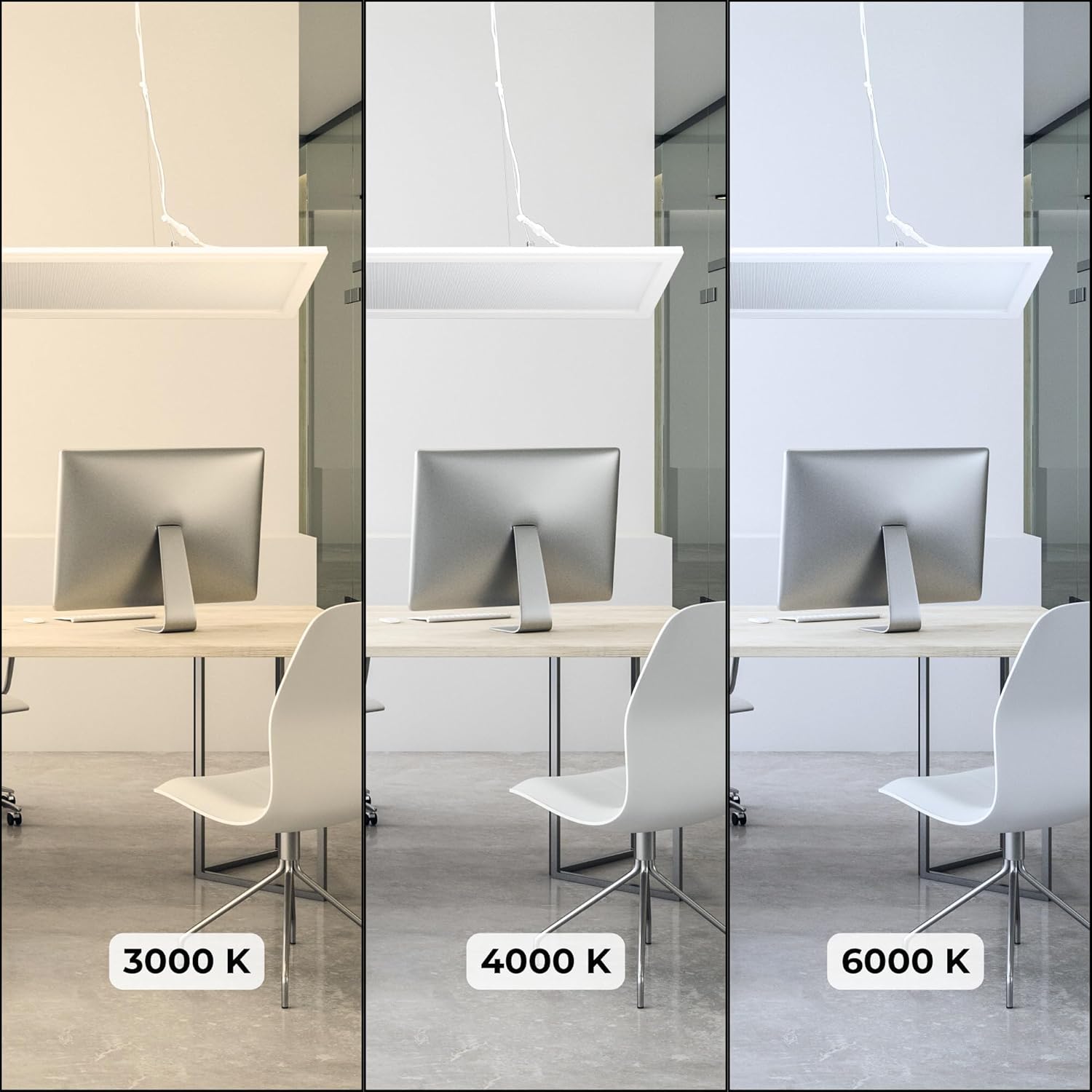 LED Pendelleuchte 120cm direkt/indirekt Dimmbar CCT 3000-6000K mit FB Mikroprismatische Abdeckung 32 Watt 2880 lm CRI>90 IP20 Pendelleuchte Höhenverstellbar Hängelampe Hängeleuchte