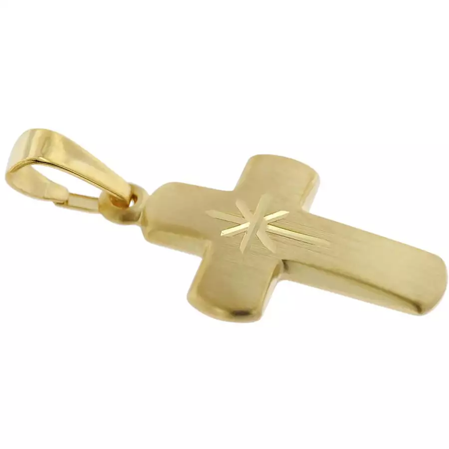 trendor Kreuz für Kinder Gold 333 mit goldplattierter Silberkette gold