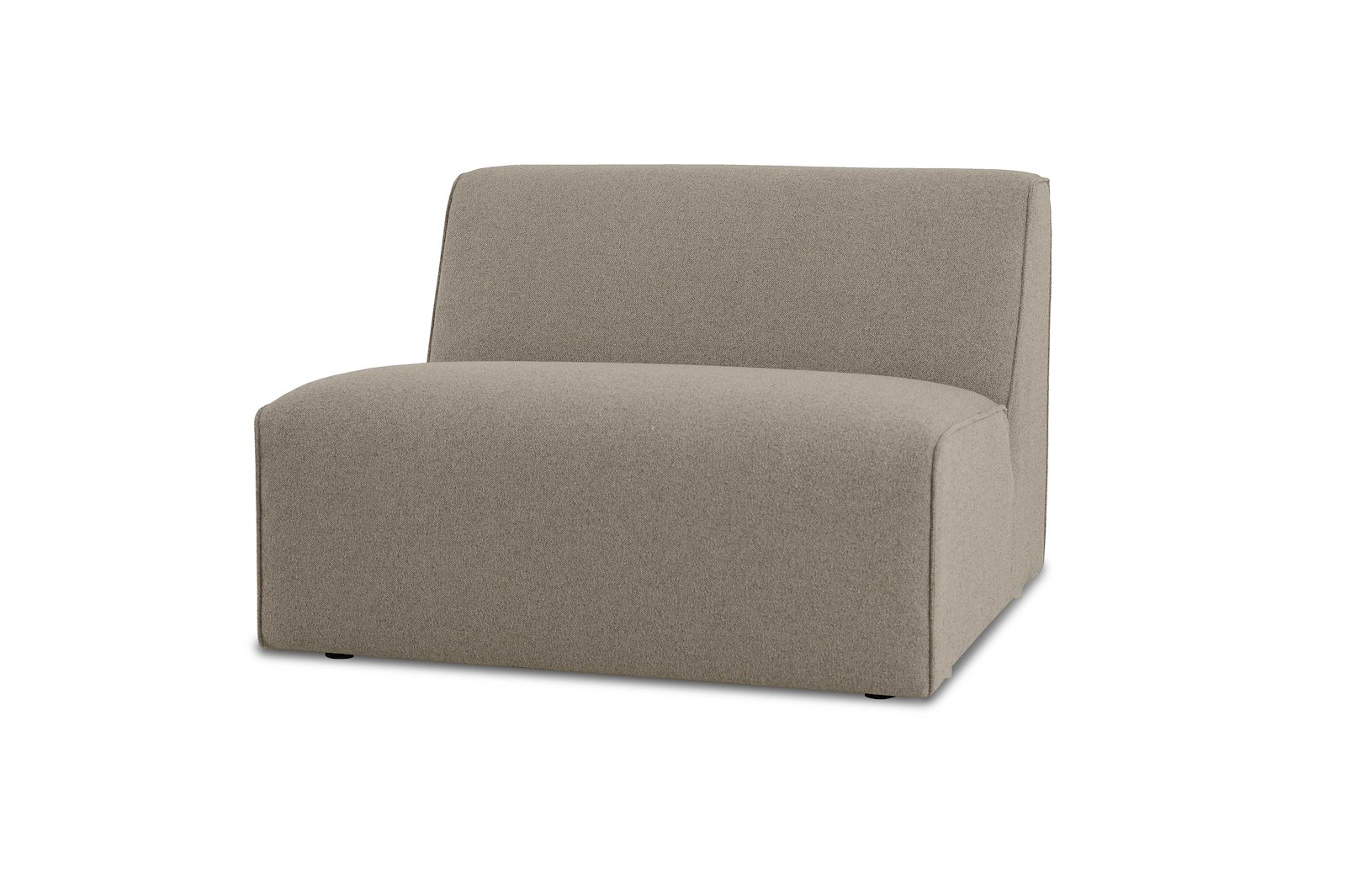 Styl 1,5-seter Med tekstiltrekte sider. Tekstil Lombardo 9 Cappuccino med sorte ben.