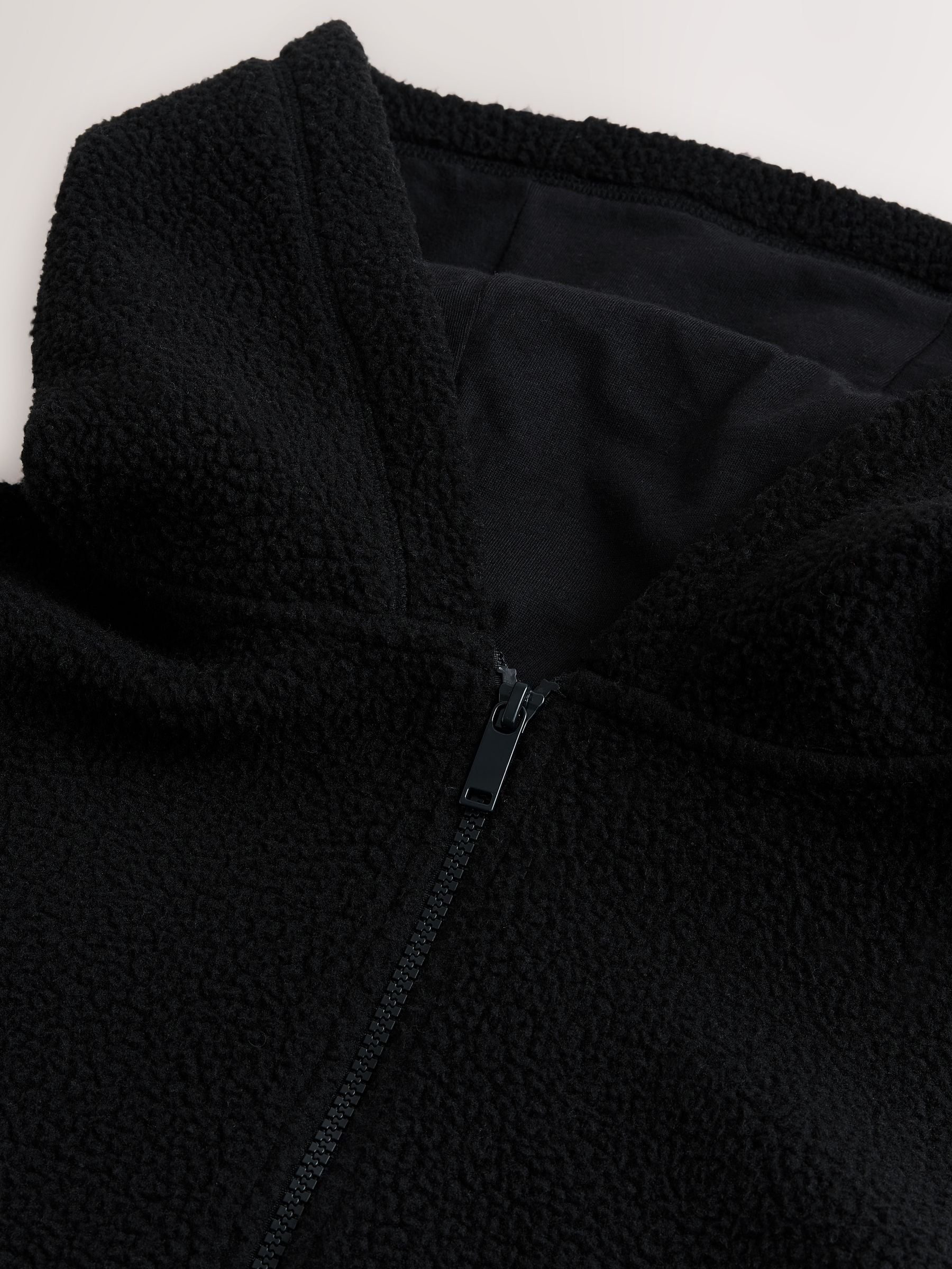 Zwart - Mat capuchon - Borg Fleece