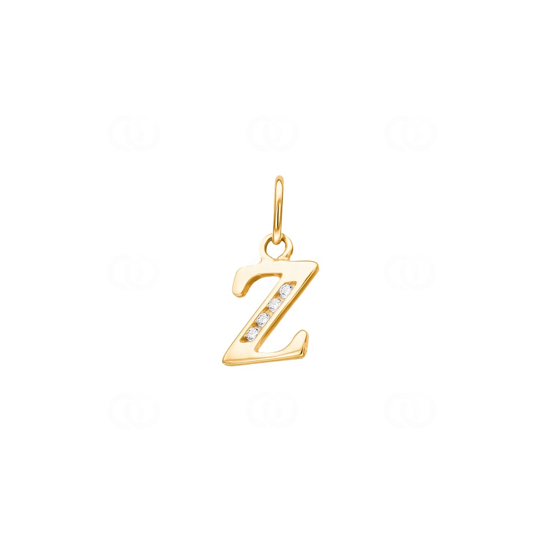 Anhänger 750/18 K Gelbgold Buchstabe Z mit Zirkonia