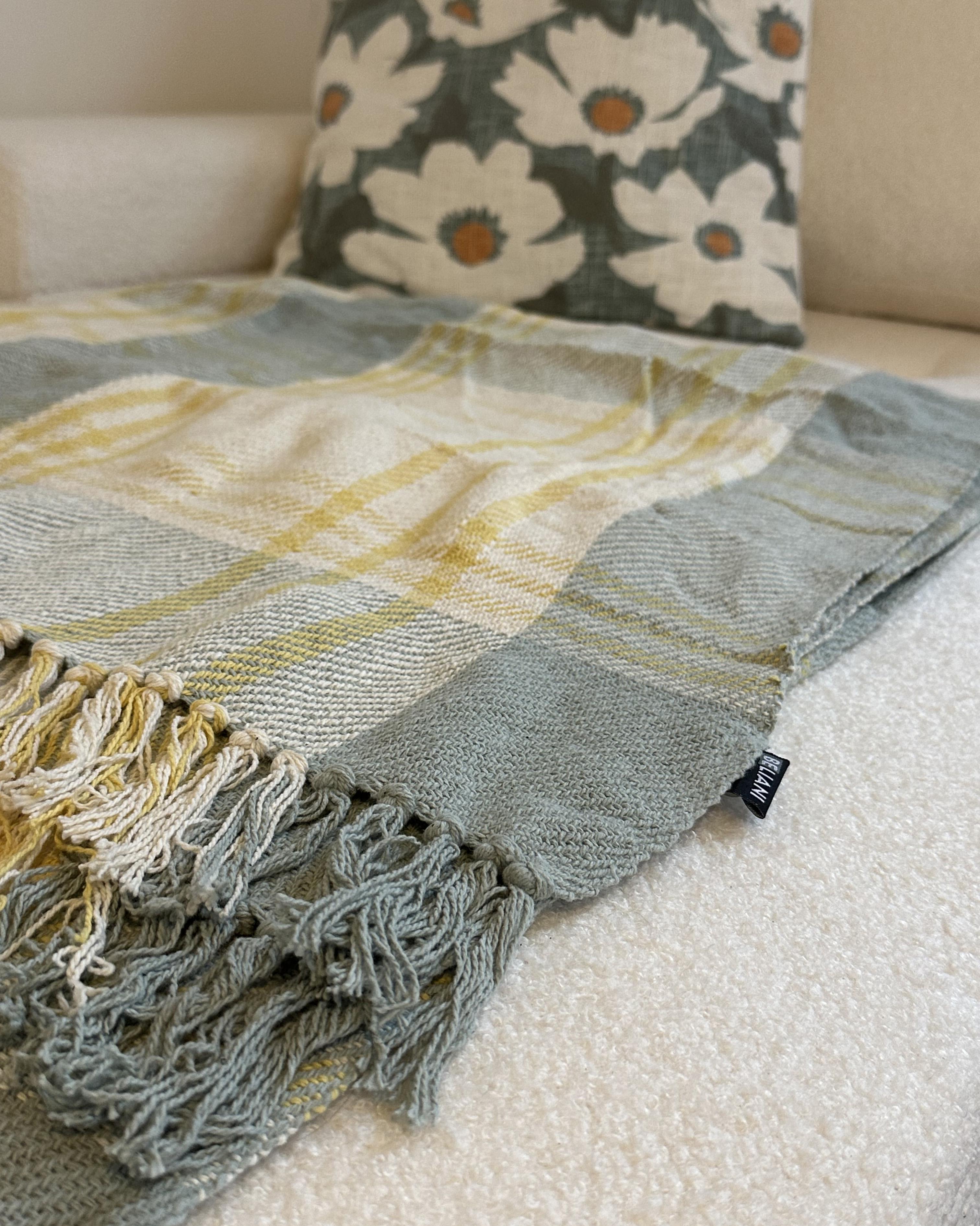 Plaid BETALI Katoen 125 x 150 cm Geel