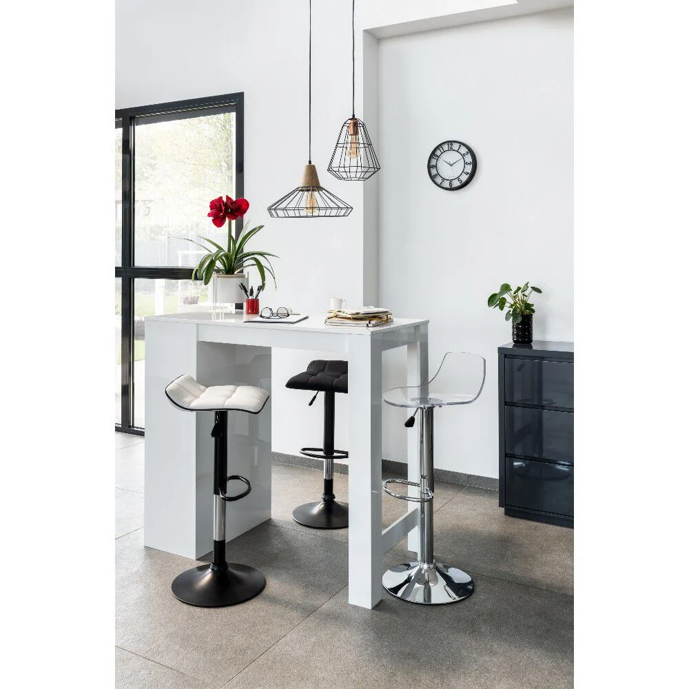 Tabouret de bar rotatif 360° Majestik blanc